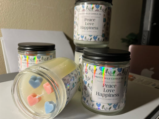 Peace, Love, and Happiness Wick Candle